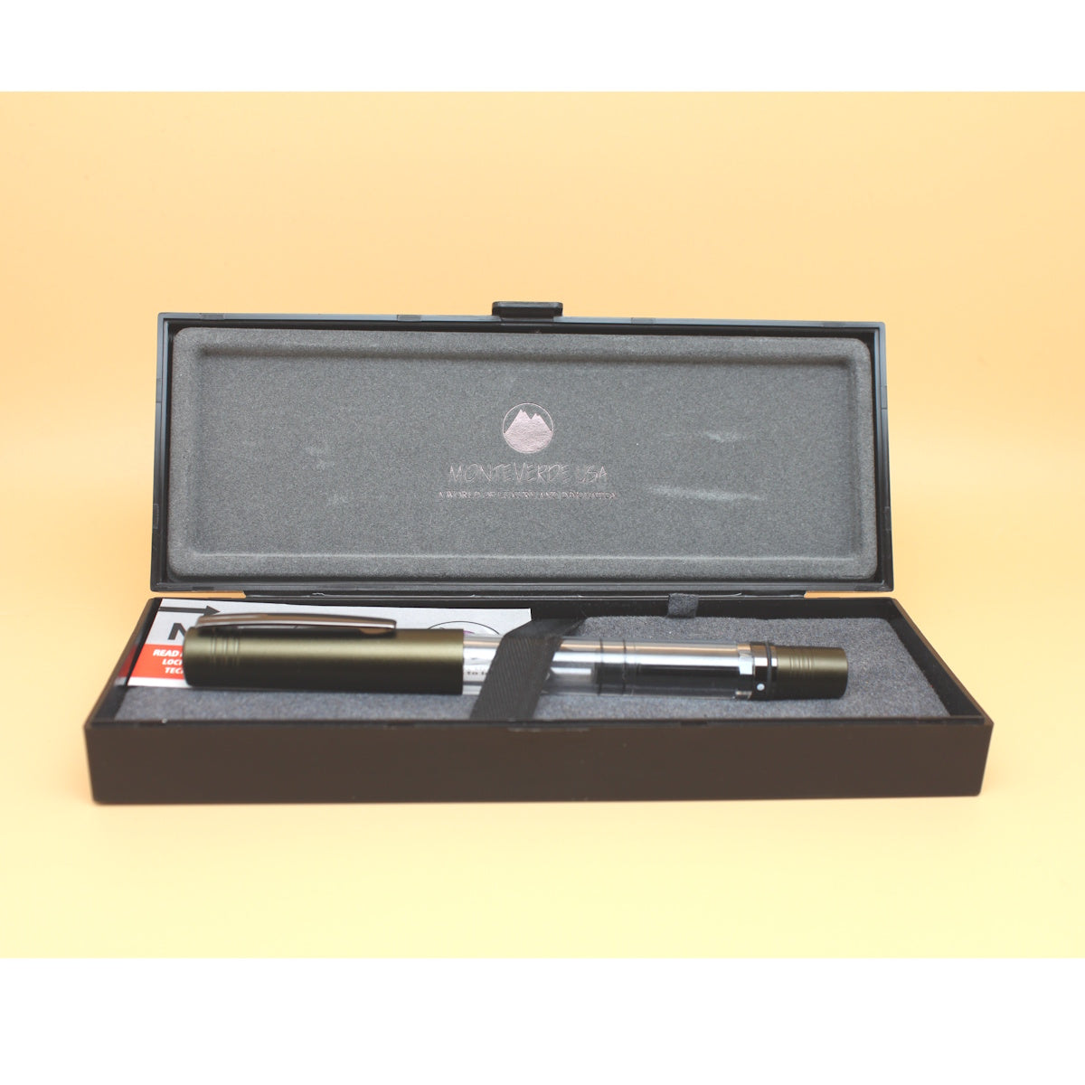 Monteverde MP1 Piston Filling System Fountain pen Olive green, Bred spets