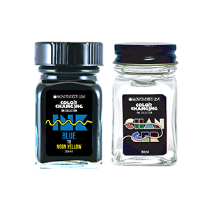 Monteverde Ink Bottle Color Changing ink + Changer Set - Blue to Neon Yellow