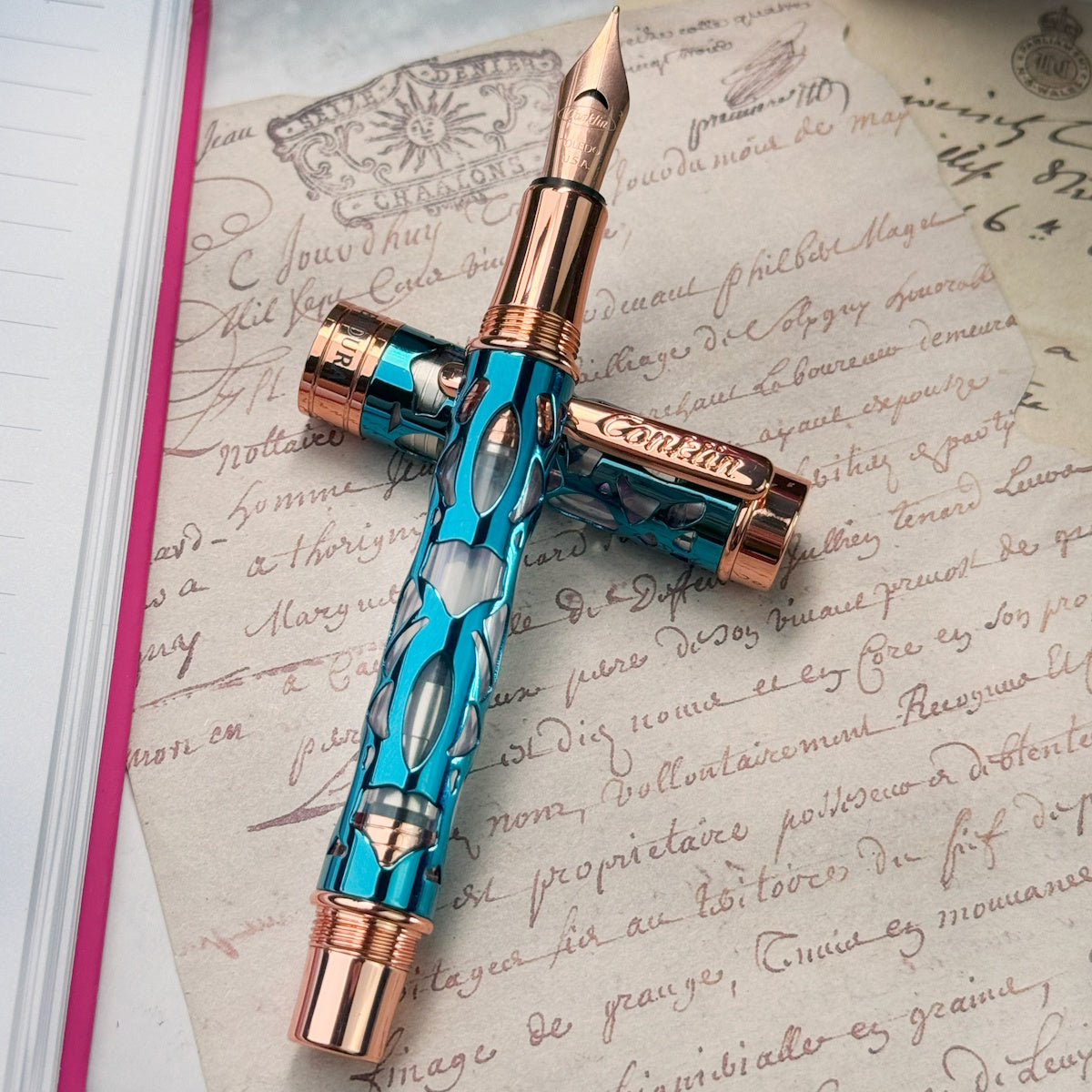 Conklin Endura Deco Crest Demo/Blue/Rosegold Fountain pen