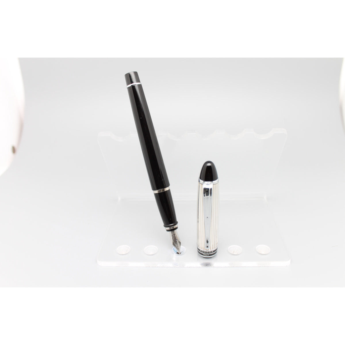 Aurora Ipsilon Black Barrel and Sterling Silver Cap