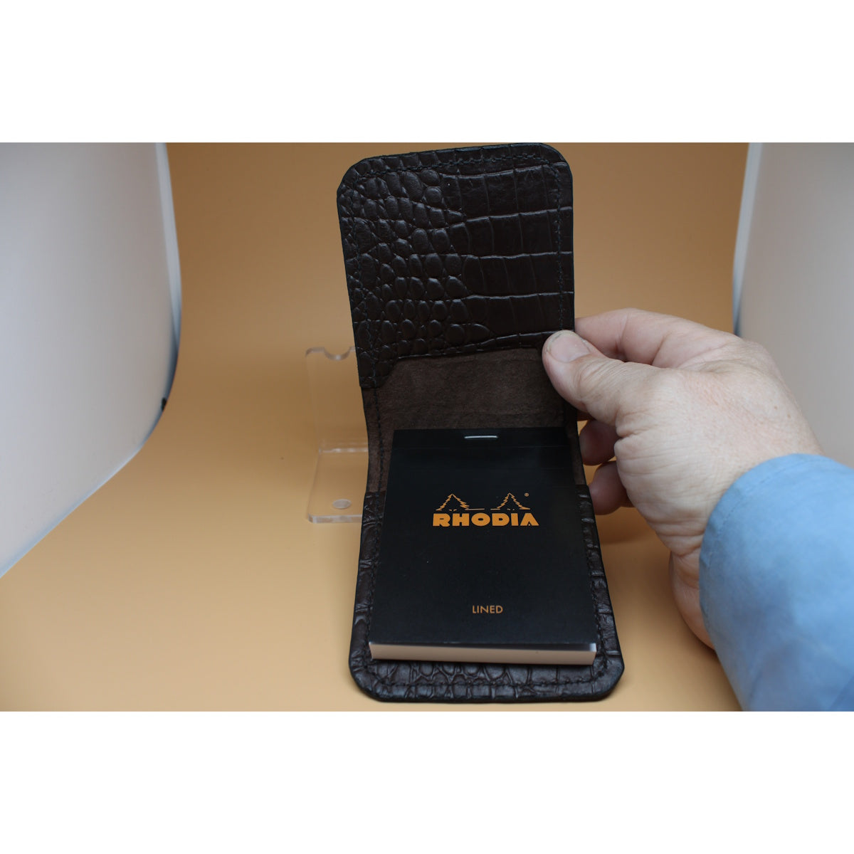 Läderfodral i A7 inkl block från Rhodia (JC-Design Umeå) Utan gummisnodd