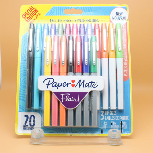 Papermate Flair 20 pack Marker 4 x fine-8 x medium-8 x broad