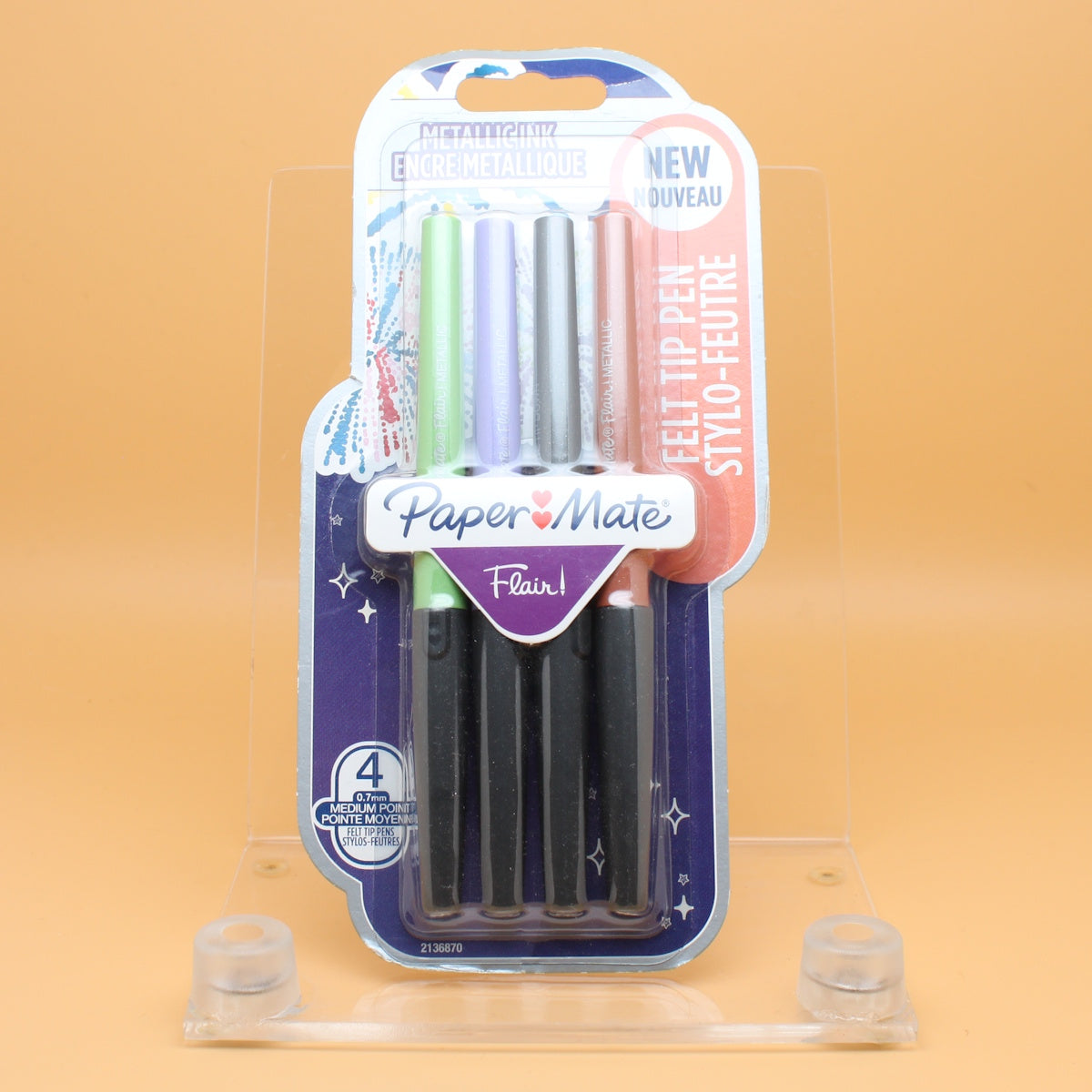 Papermate Flair 4 pack Marker 0,7 mm tip Metallic Ink