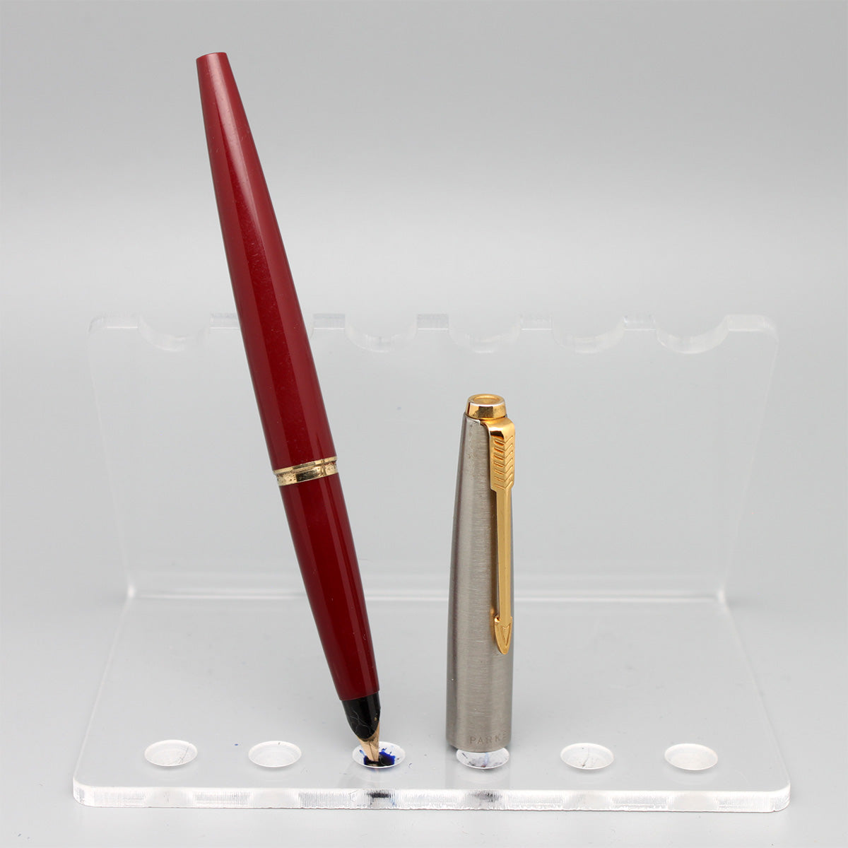 Parker 45 Red/Steel Cap FP