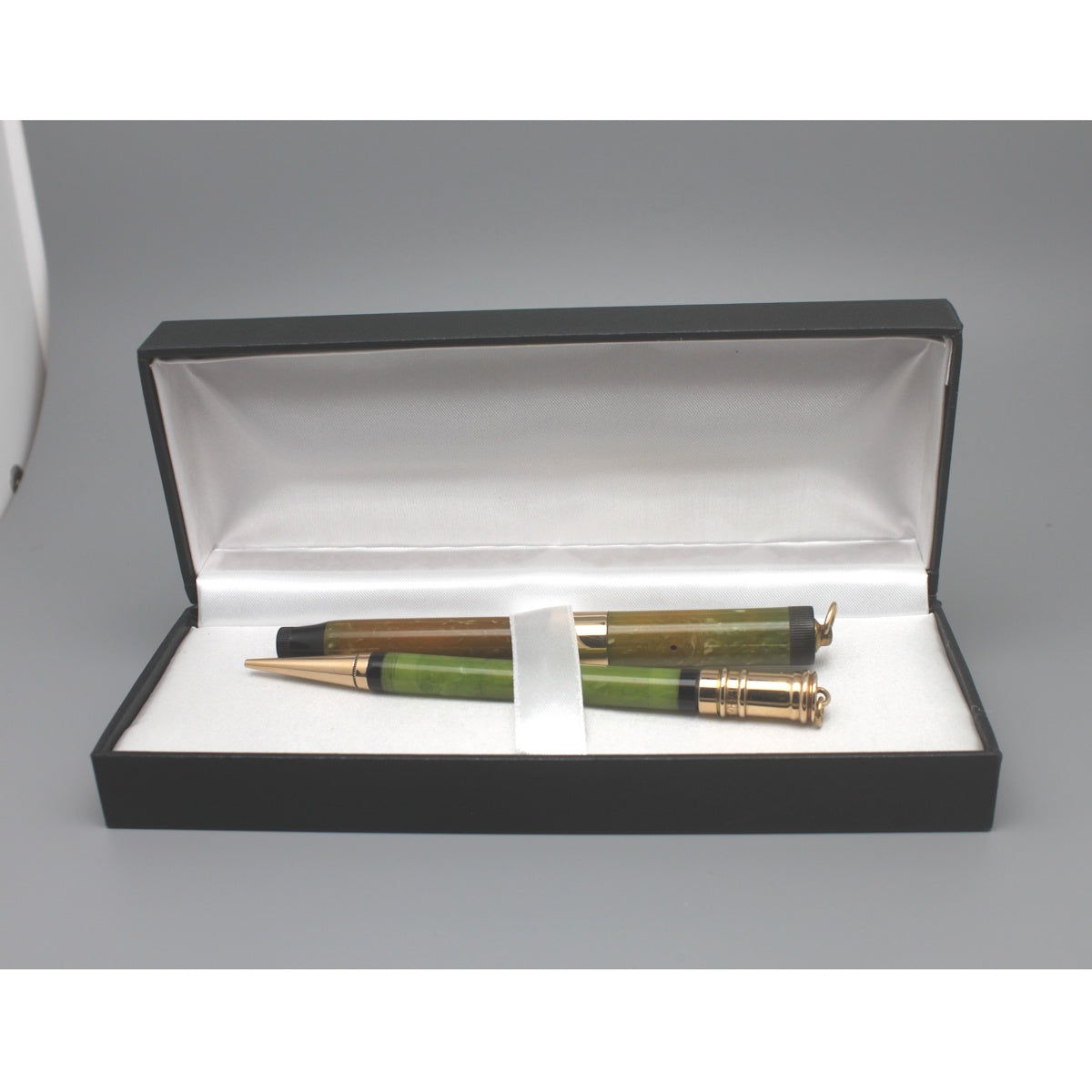 Parker Lady Duofold Set Jade Green GT Fountain pen and 1,18 pencil