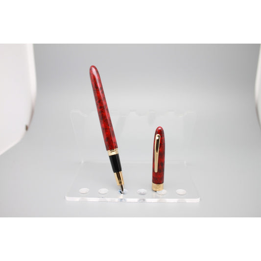Sheaffer Crest Red marble GT 18k Fountain pen